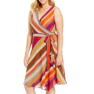 Lauren Ralph Lauren Multicolor Striped Midi Dress